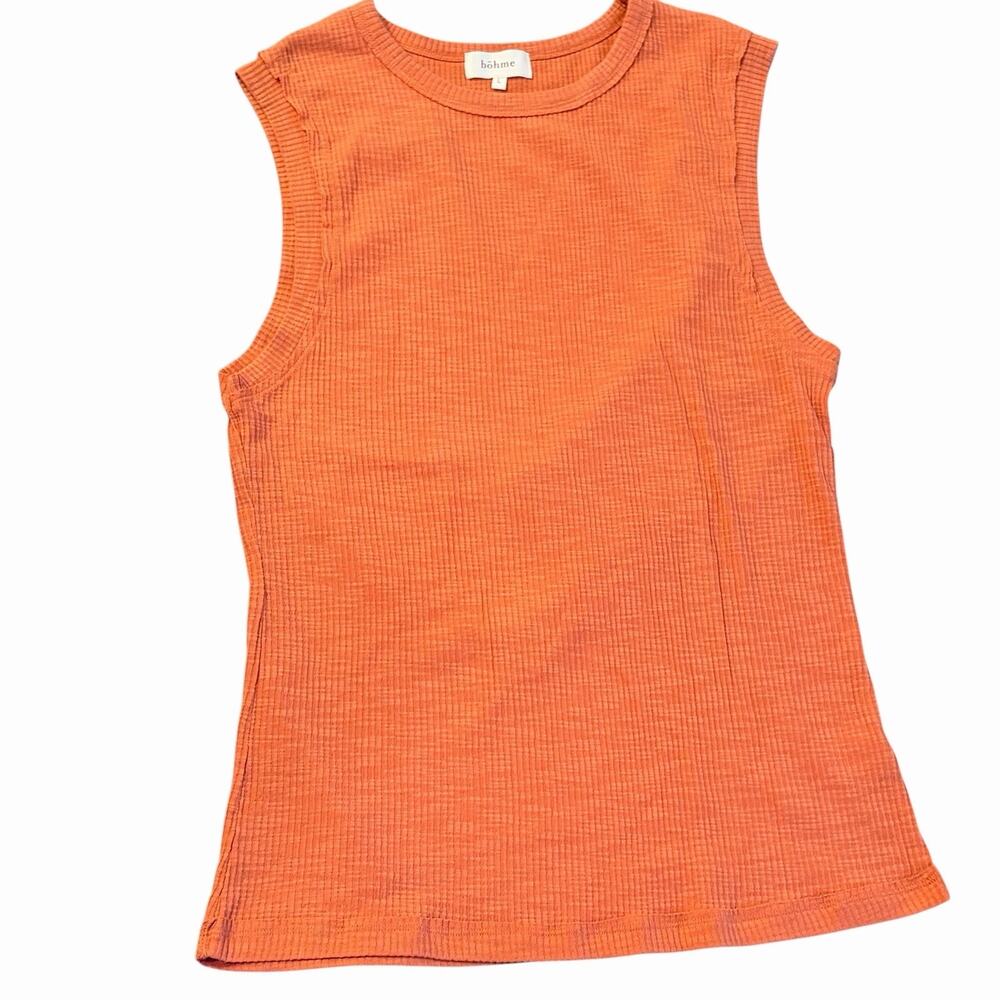 Bohme Ribbed Tank Tops Size Large. Orange and Wine Colored Lot of 2 - Picture 3 of 7